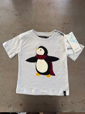 Satva Kids Light Grey Penguin Graphic Tee